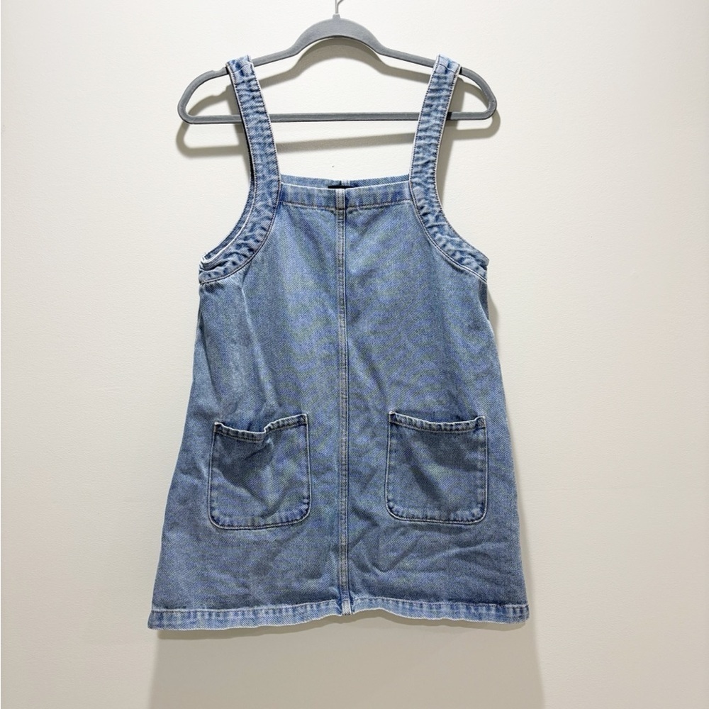 MONKL Women’s Denim Short Overall Dress Sleeveless Cotton Trendy Size Small